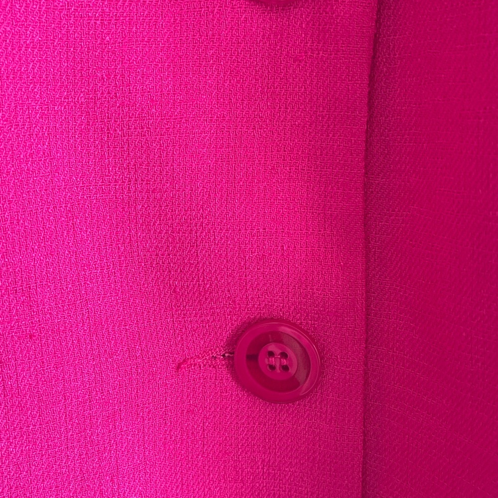 Patchington Pink Linen Blend Blazer Size 12 Bright Fuchsia Jacket - Picture 5 of 7